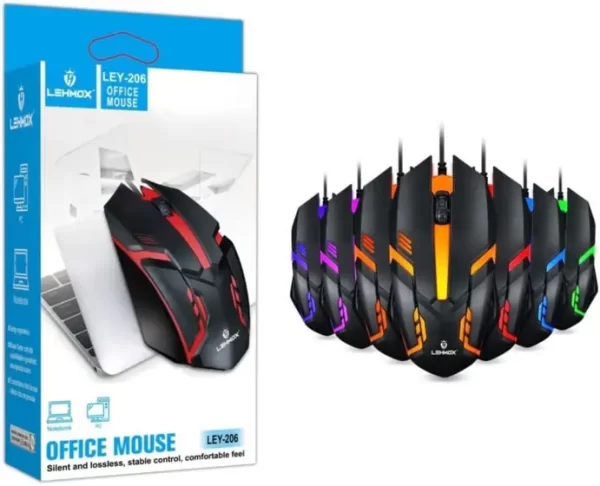 Mouse Gamer Preto Com Fio Lehmox Ley-206